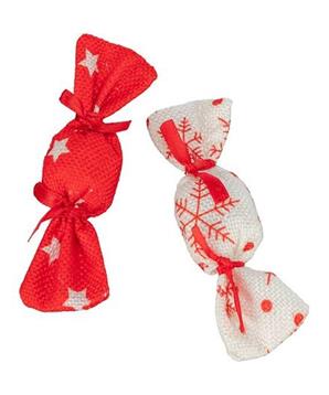 Xmas Candy - bonbón 11 cm, šustící hračka pro kočky, 2ks