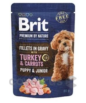 Brit Premium Dog Puppy Fillets Gravy Turkey&Carrots85g